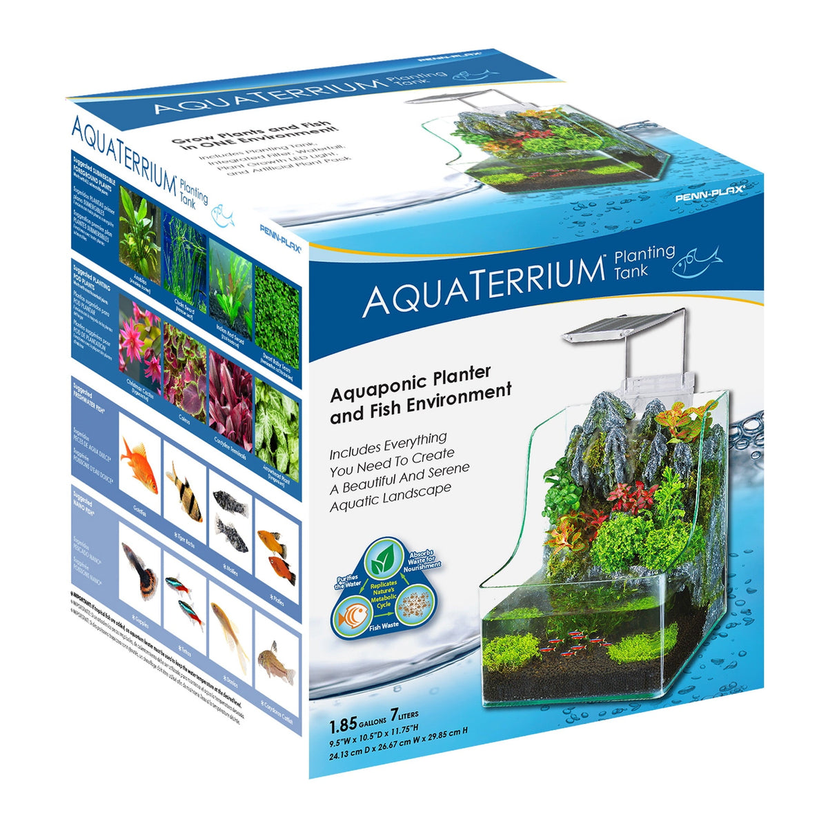 1.85 Gallons Glass Aquarium for Live Plants and Fish