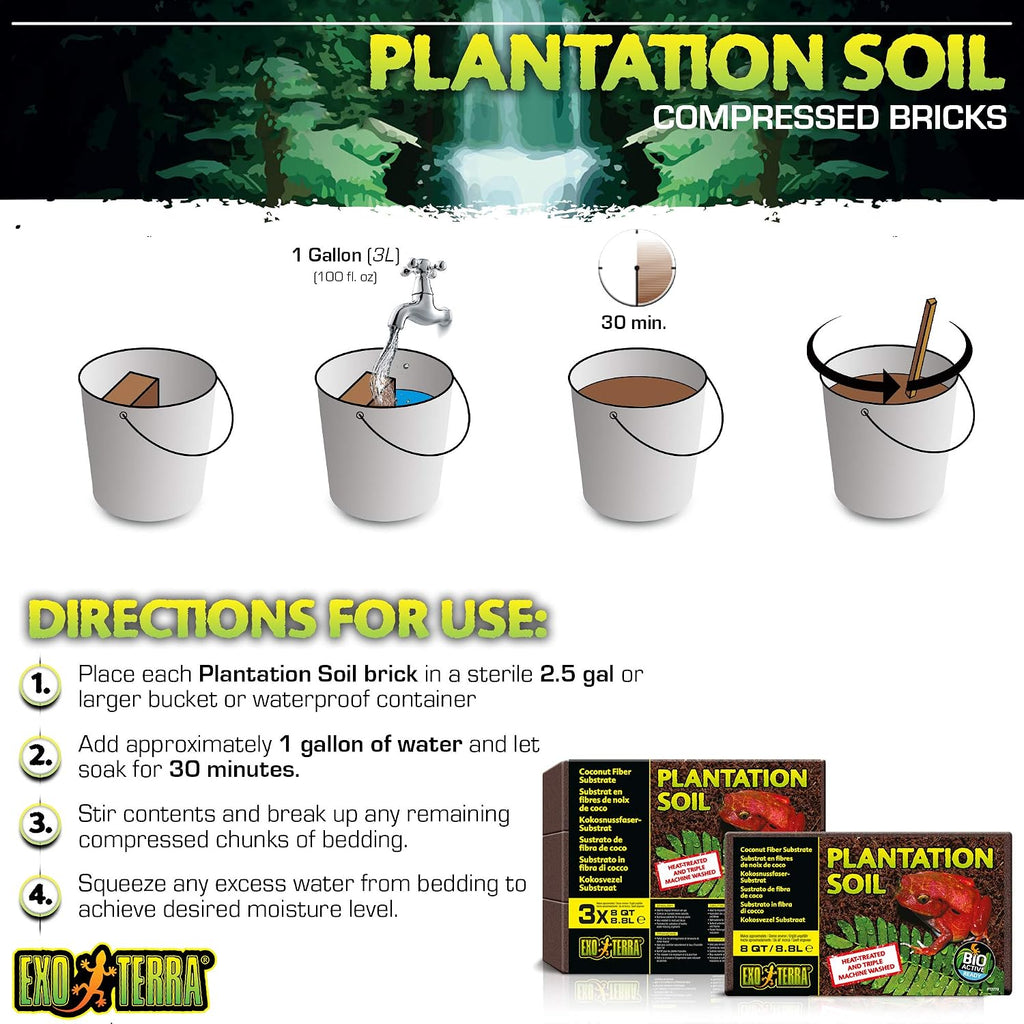 Exo Terra Plantation Soil, 8 Quarts - 3 Count (Pack of 1)