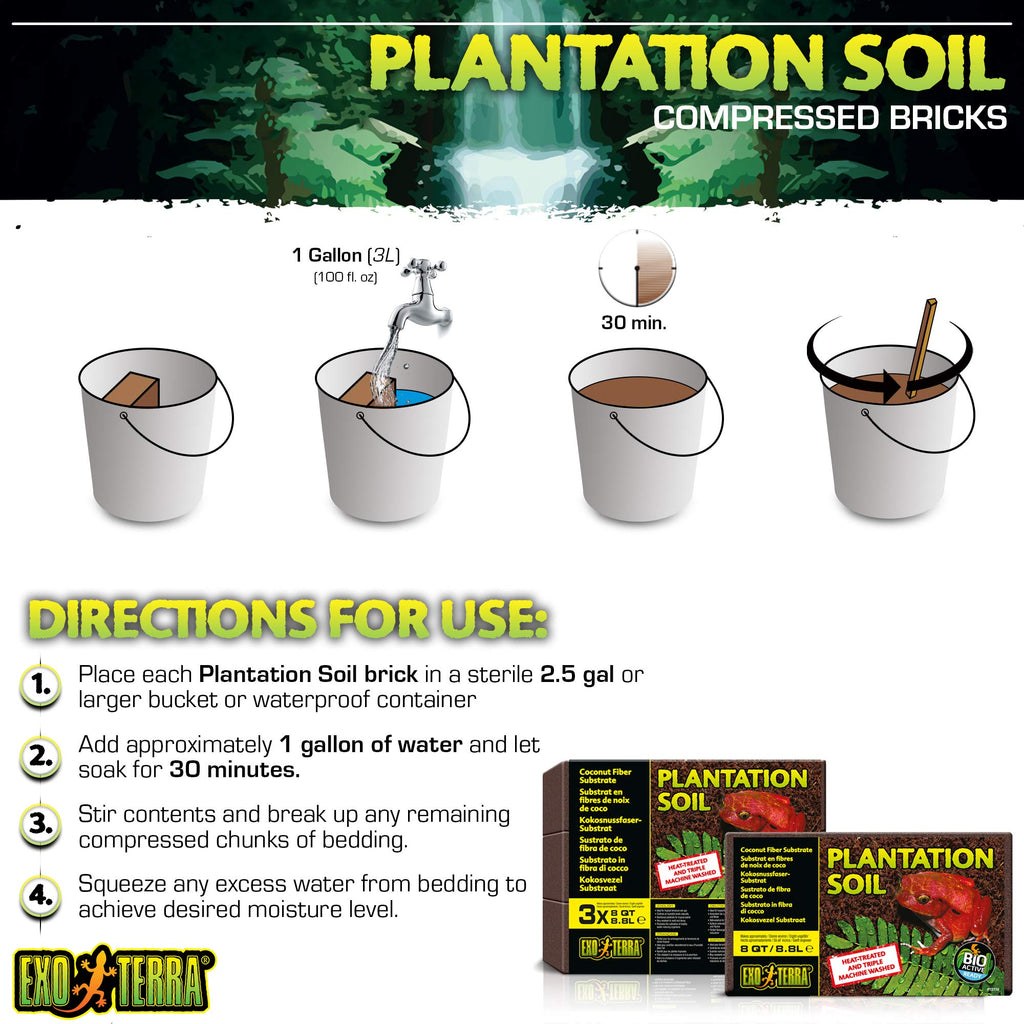 Exo Terra Plantation Soil, 8 Quarts - 3 Count (Pack of 1)