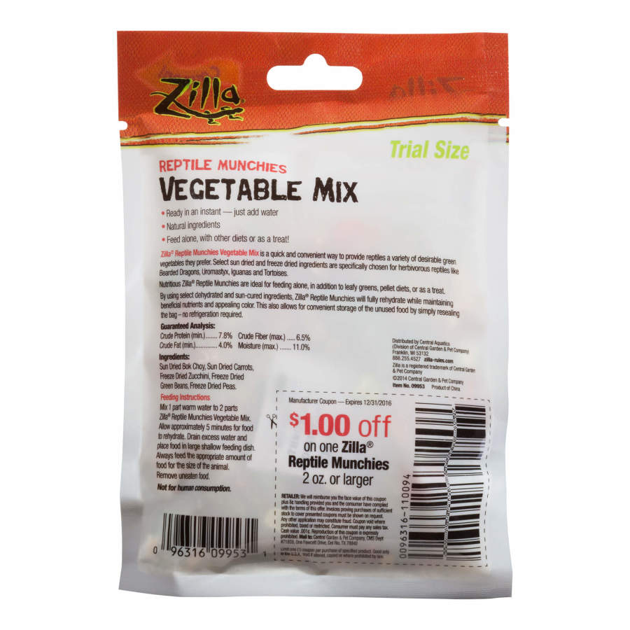 Zilla Reptile Munchies Vegetable Mix, 0.7-oz