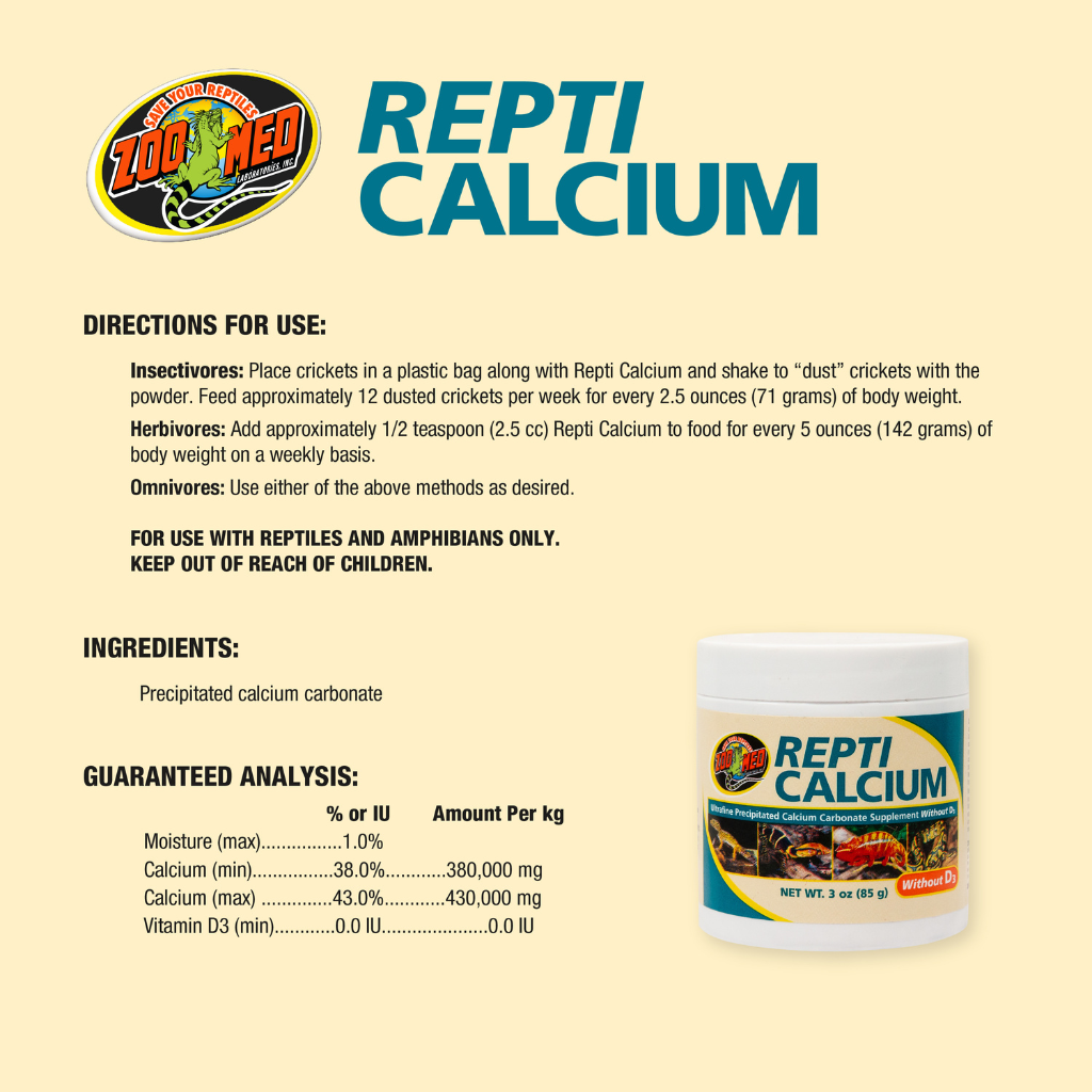 Zoo Med Repti Calcium without Vitamin D3 Reptile Supplement